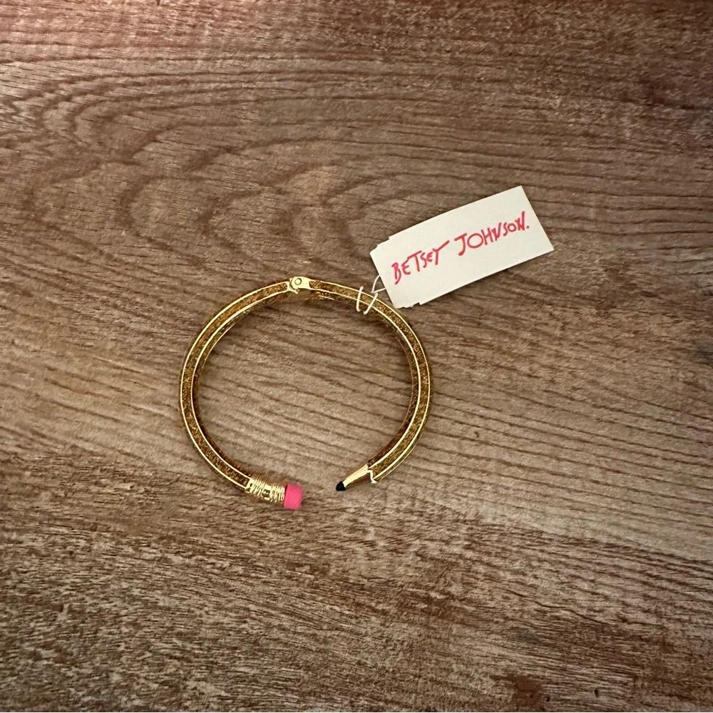 Betsey Johnson Gold Pencil Hinged Bracelet